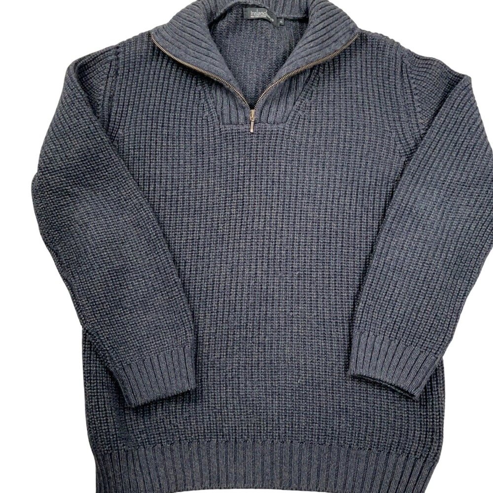 Irelandseye Dublin Sweater Men XLarge Blue Gray Marled Wool Classic Ireland VTG
